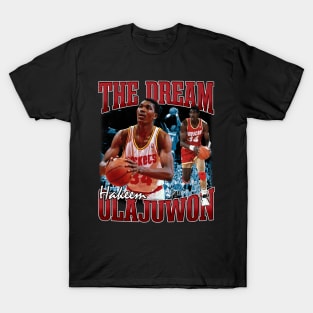 Hakeem Olajuwon The Dream Basketball Legend Signature Vintage Retro 80s 90s Bootleg Rap Style T-Shirt